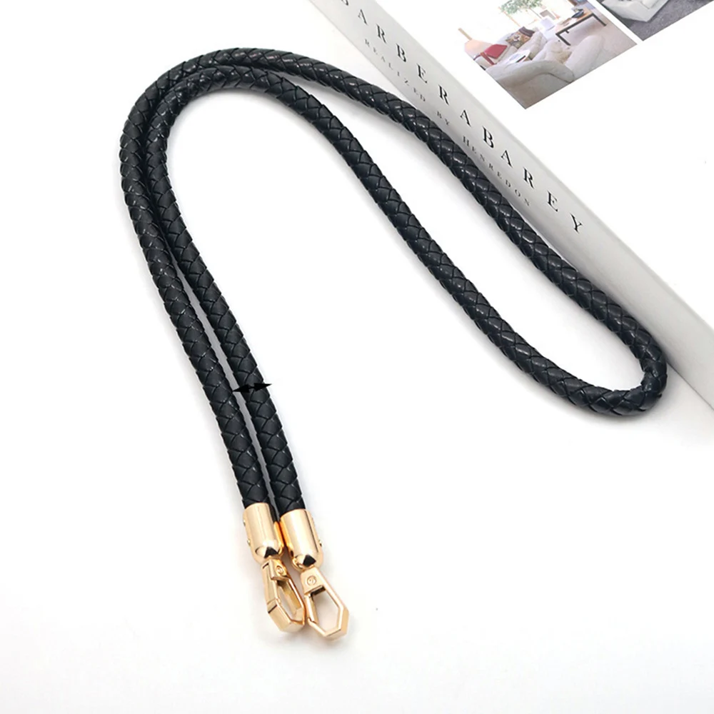 Pu Leather Braided Rope Handles Metal Buckle Handle For Handbags Shoulder Bag Strap Replacement Bag Belts Purse Weave Straps