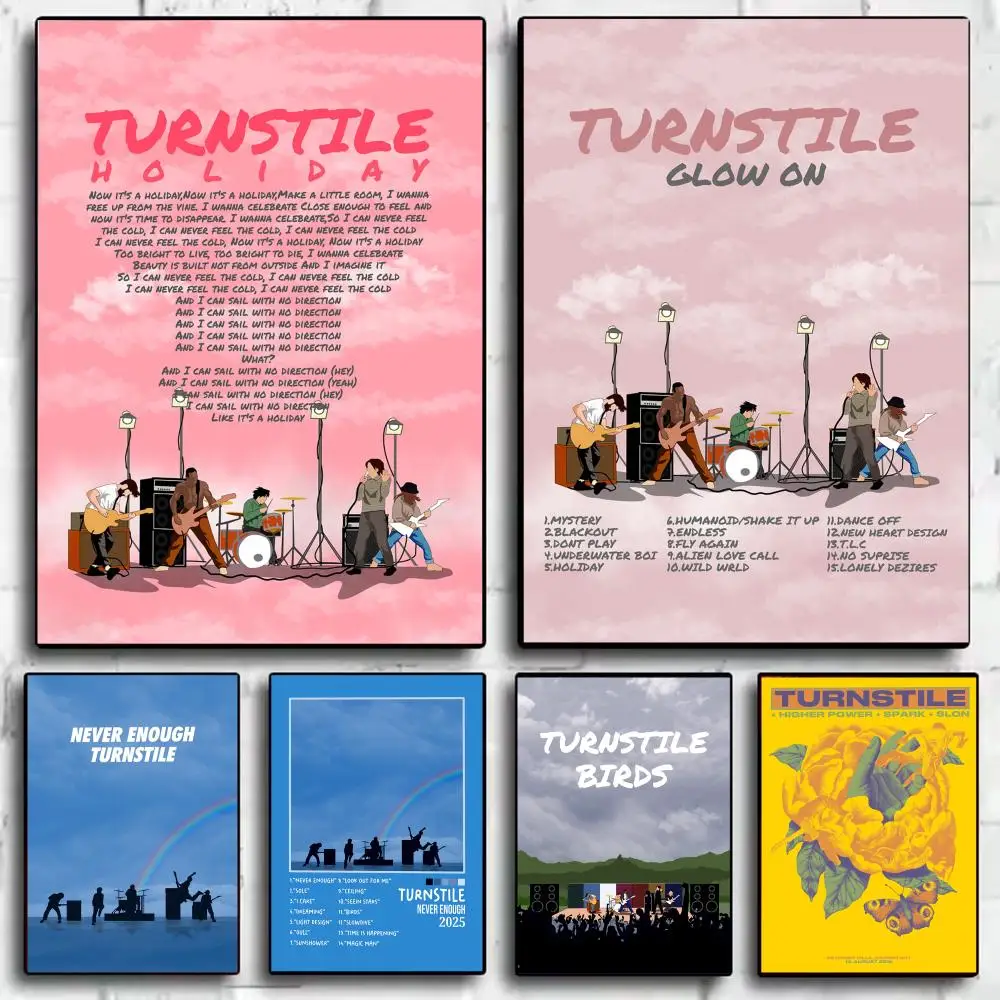 Póster de la banda de punk hardcore T-Turnstile, arte de pared estético moderno, artículos de decoración para habitación, dormitorio, decoración del hogar, regalo