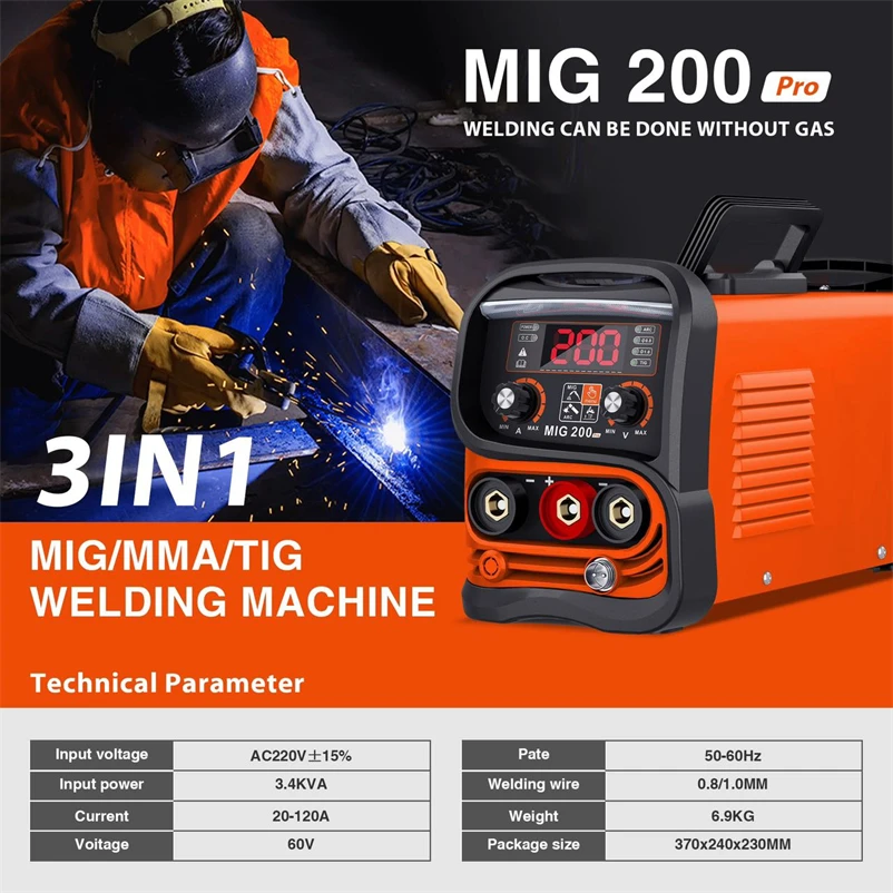 Portable 3 in 1 MIG MMA TIG Welding Machine OEM for Wide Voltage 110v/220v with Cheap Price Inverter MAG Welder for 5 kg Wire