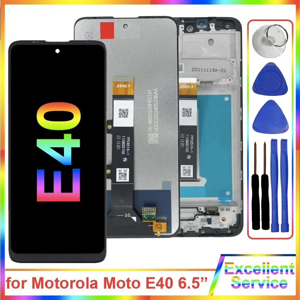 

6.5'' LCD for Motorola Moto E40 XT2159-4 LCD Display Touch Screen Digitizer Replacement for Moto E40 XT2159-3 LCD With Frame