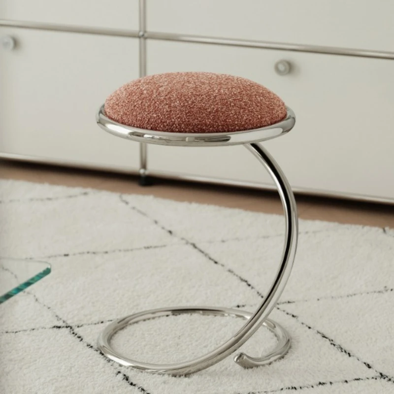 Creative makeup stool bedroom stainless steel soft bag dresser stool