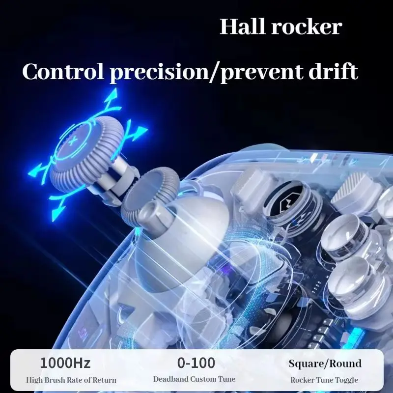 Controller di gioco Aolion K10 con dock di ricarica Gamepad wireless RGB effetto Hall Joystick Trigger per Nintend Switch/PC/telefono