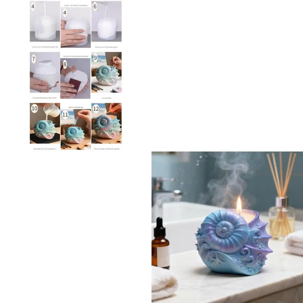 

Flexible Conch Planter Silicone Mold Conch Craft Mold For DIY Resin Jewelry Crafting And Concrete Decorations