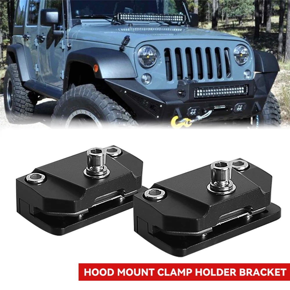 

Car Hood LED Light Mount Bracket No Drilling Clamp Holder Accessories for Boat Marine for SUV 4X4 Offroad Work Light Bar