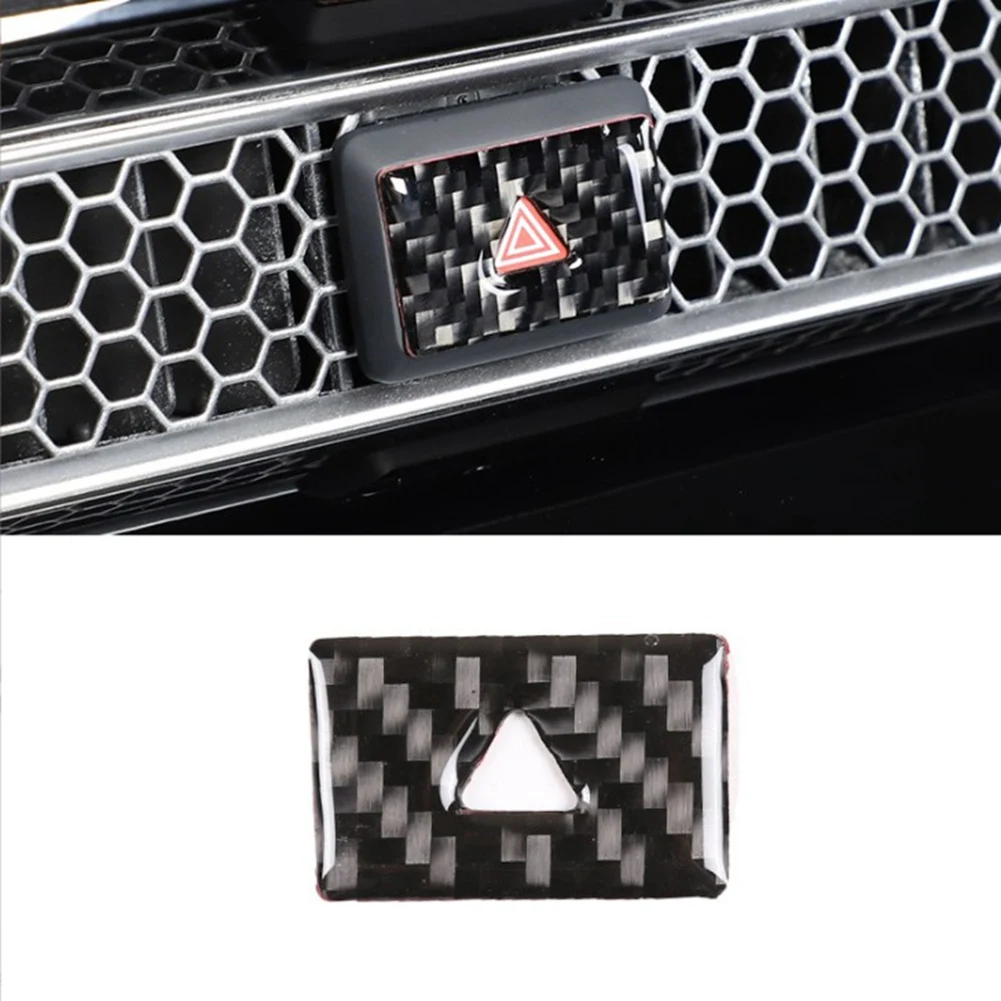 For 11Th Gen Honda Civic 2022 Carbon Fiber Warning Light Switch Button Cover Trim Sticker Frame Accessories,Black