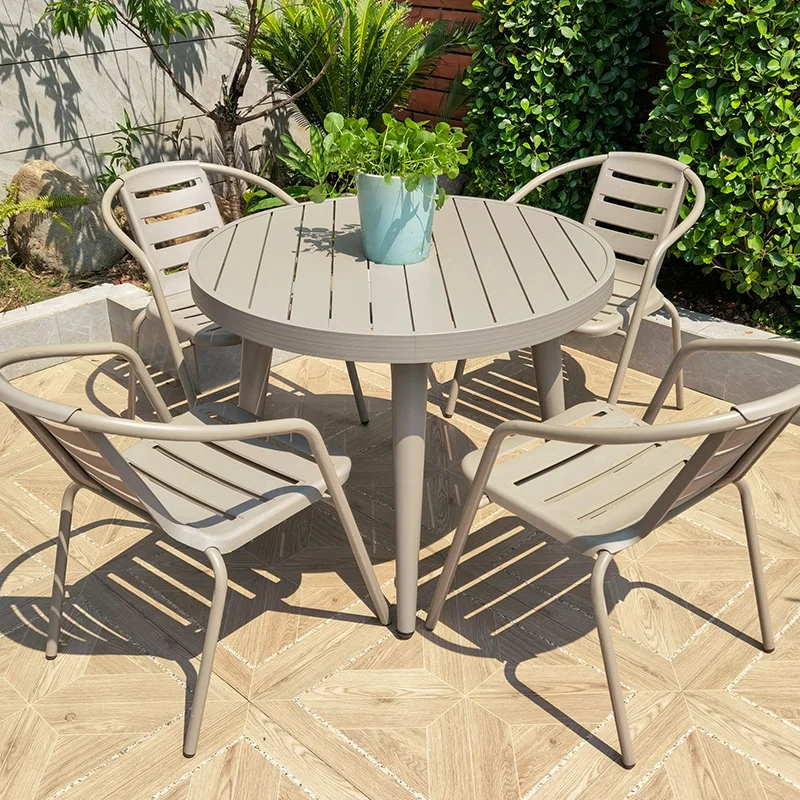 

Tables and chairs, courtyard, outdoor leisure, open-air terrace, aluminum alloy dining table, balcony