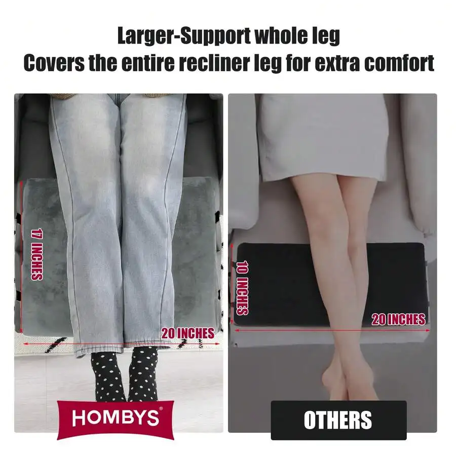 Extra Large Recliner Leg Pillow, Foam Foot Rest Cushion Wave Shape Recliner Footrest Extender, Multi Purpose Back & Lumbar Suppo