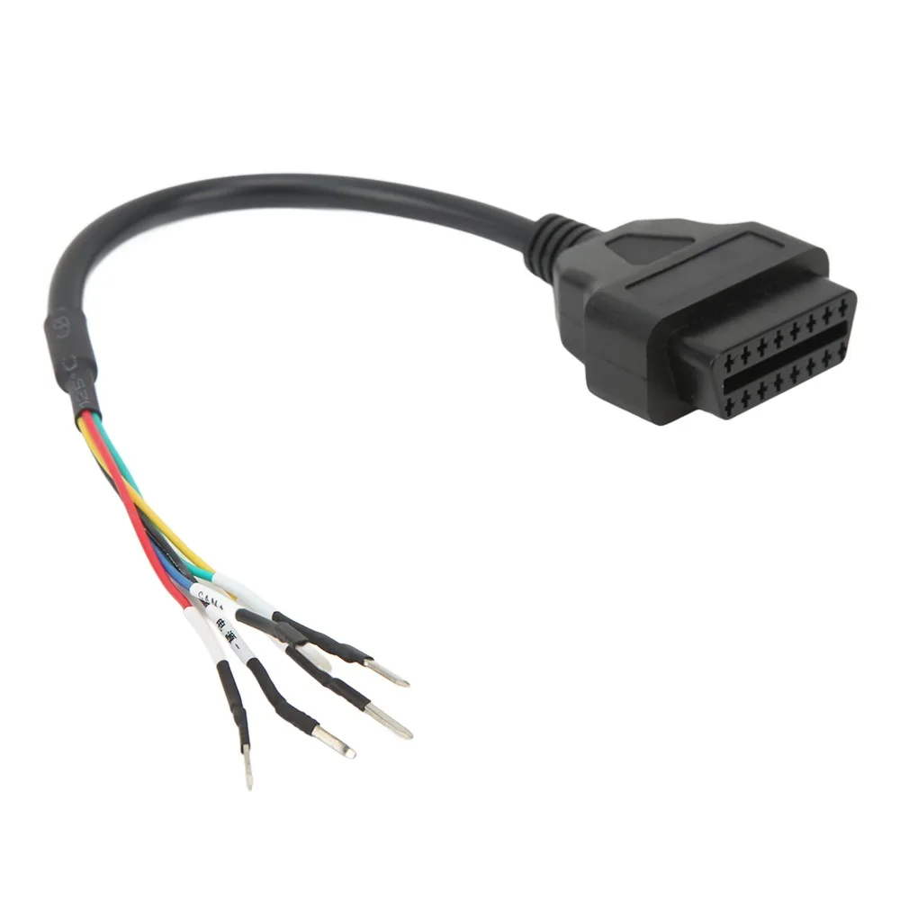 ABS OBD2 Female Connector 16 Pin Open Plug Wire OBD2 Extension Pigtail 5 Functional Wires OBD2 Diagnostic Cable