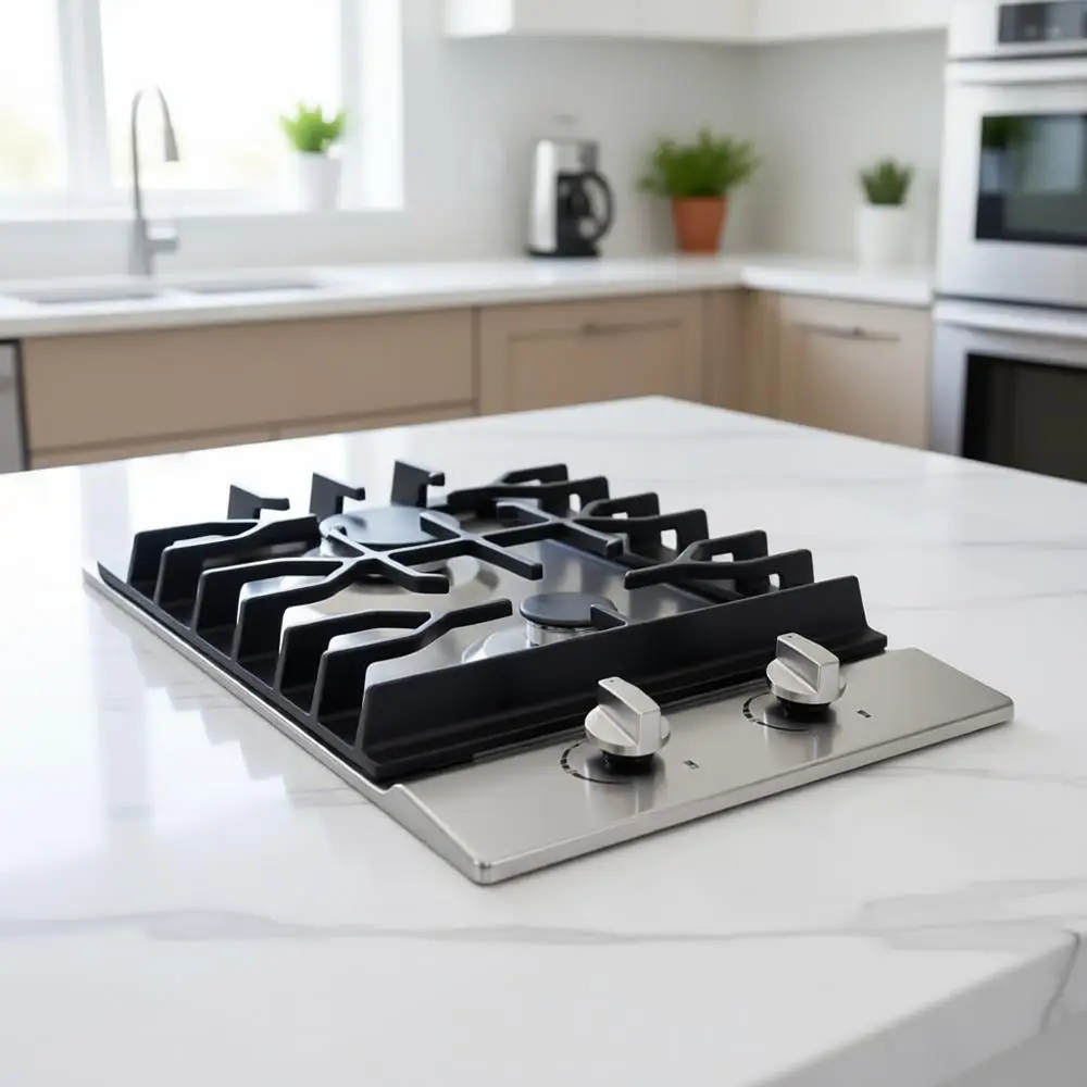 

12 Dual Fuel Gas Cooktop with 2 Sealed Burners, Stainless Steel Drop-In Stove