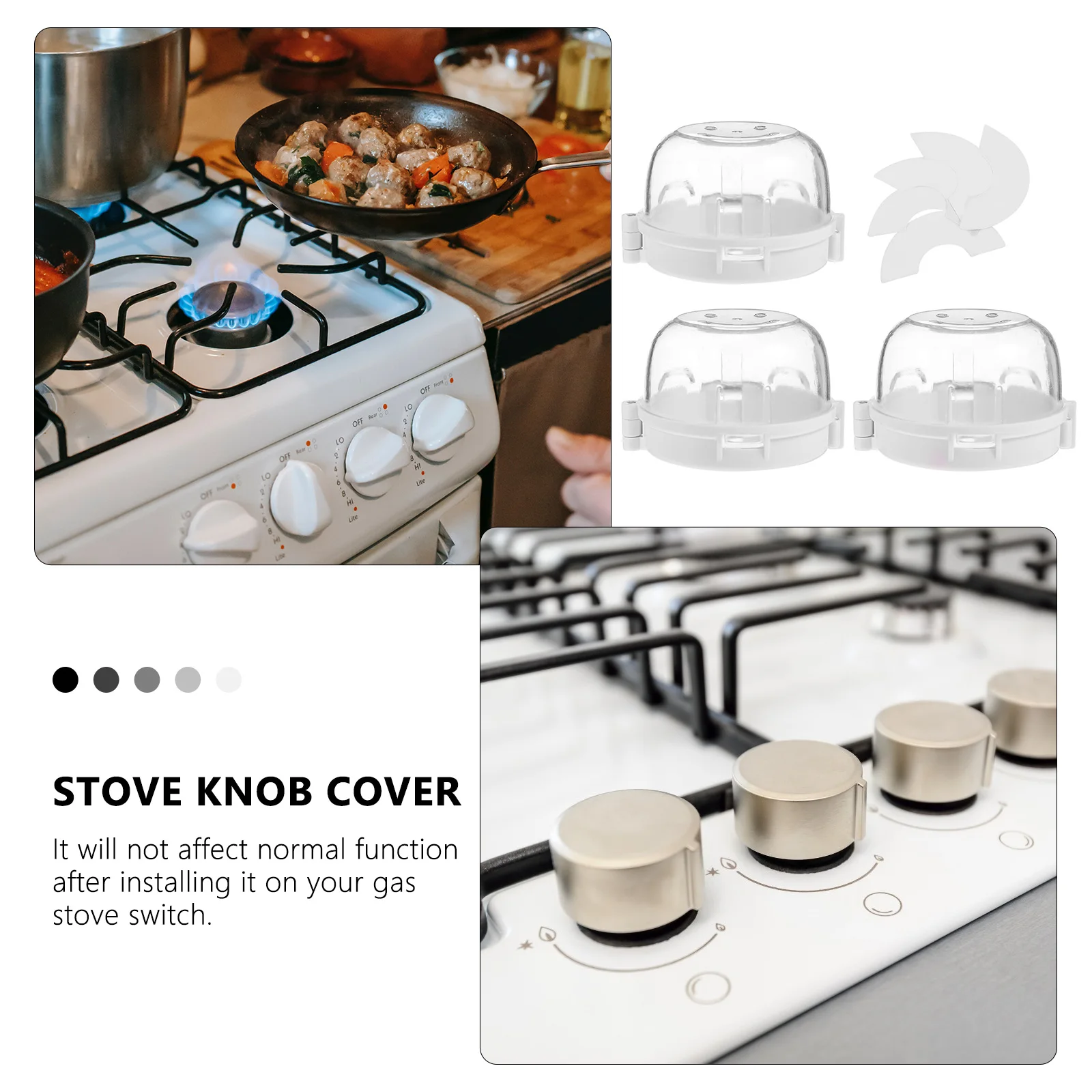 

3 шт., защитные чехлы для ручки газовой плиты, дизайн с пряжкой, защита от детей, защита от высоких температур, предотвращение утечки газа