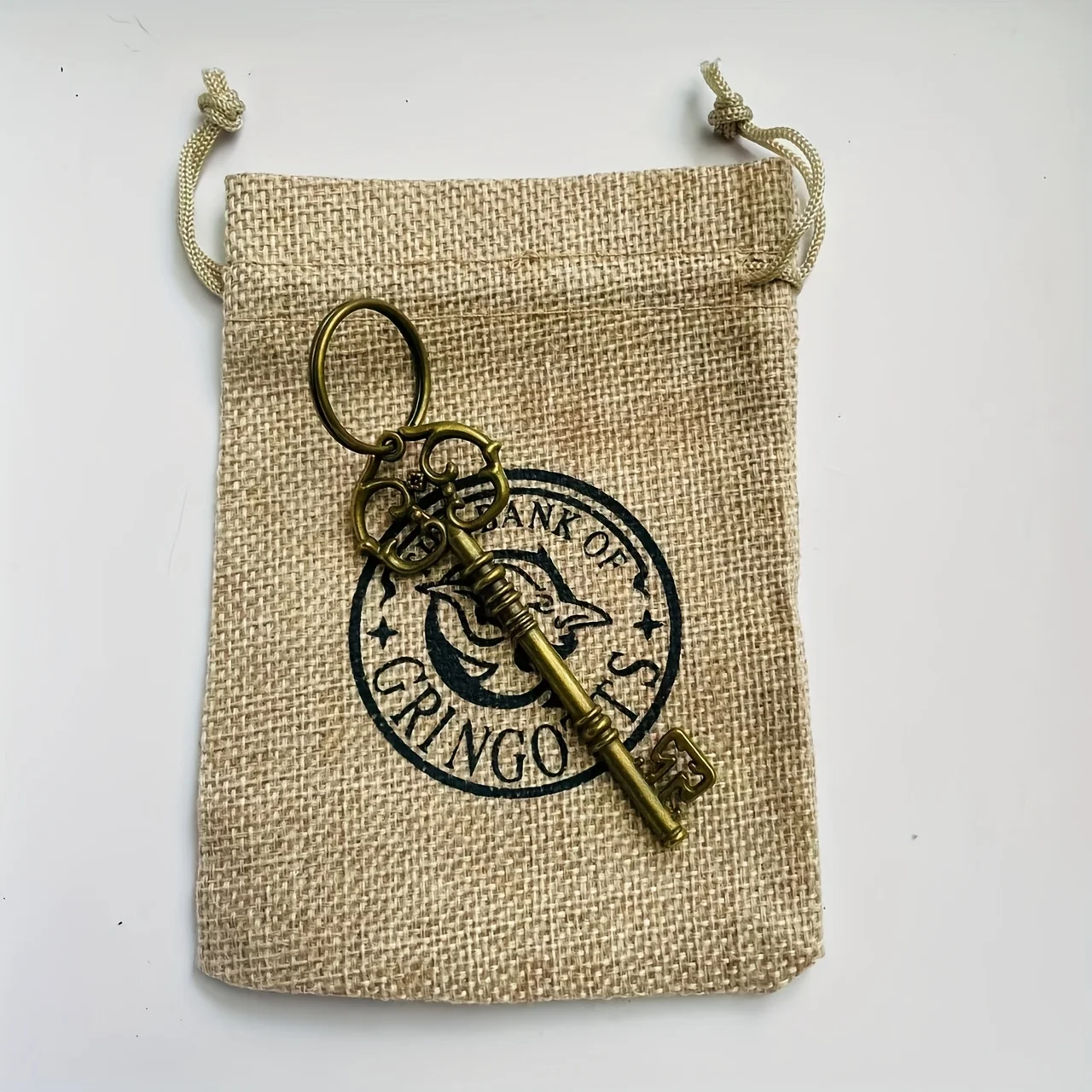 Vintage Magic Bank Logo Sack Keychain Set, Oco Out Keyring, Halloween Cosplay Acessório, Presente de Natal