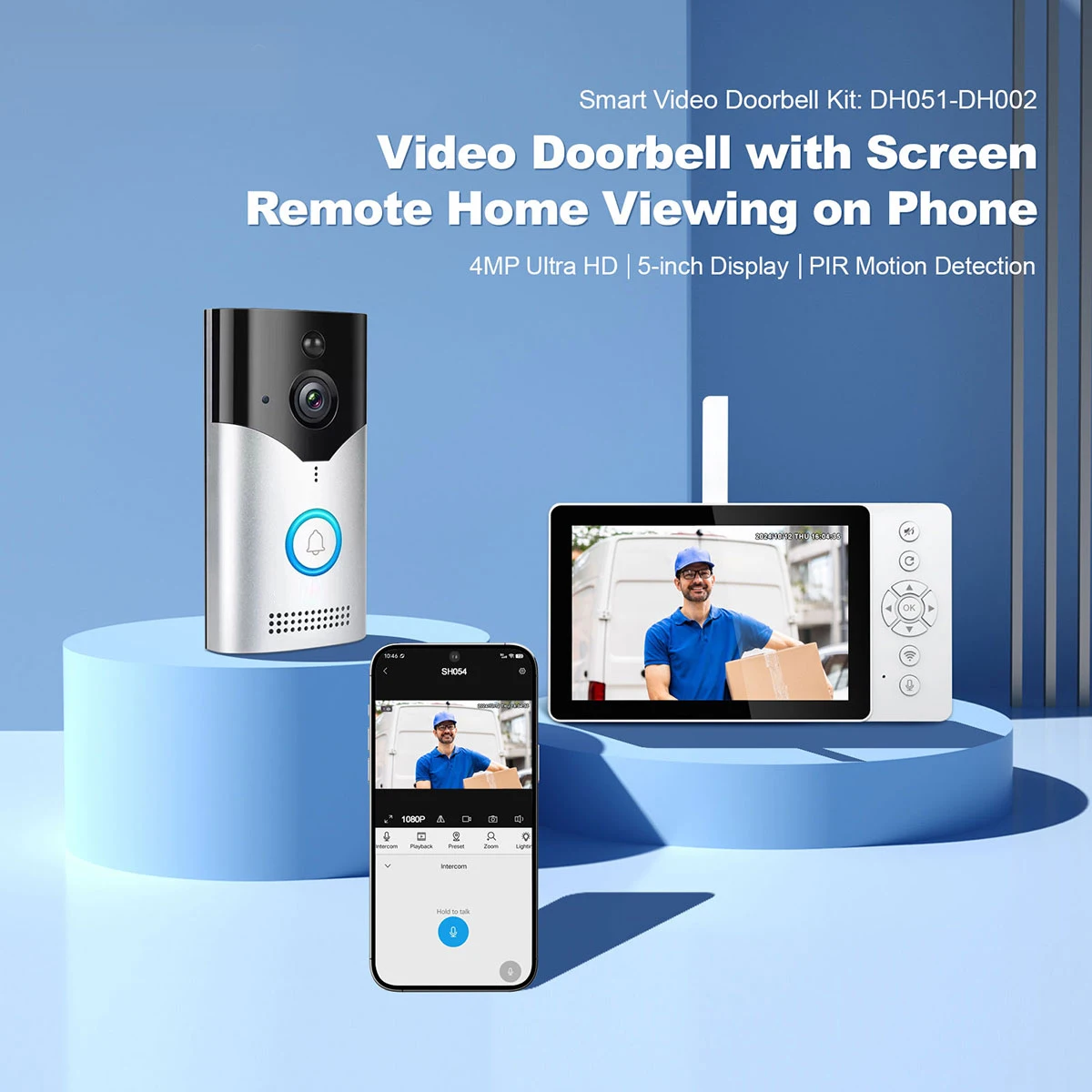 2025 New Arrival 4MP Wifi Smart Ring Doorbell Camera Wireless Phone App Unlocks Intercom Two-Way Voice Doorbell