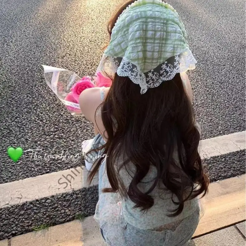 M68A Floral Lace Capelli Bandana Bandana Cravatta annodata Kerchief French Head Kerchief French Head Kerchief French Head per le