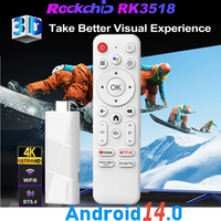 Mini TV Stick Android14.0 RK3518 Voice Assistant Remote Control 4K Video Wifi6 BT5.4 Game Media Player Smart TV Box H96 Max