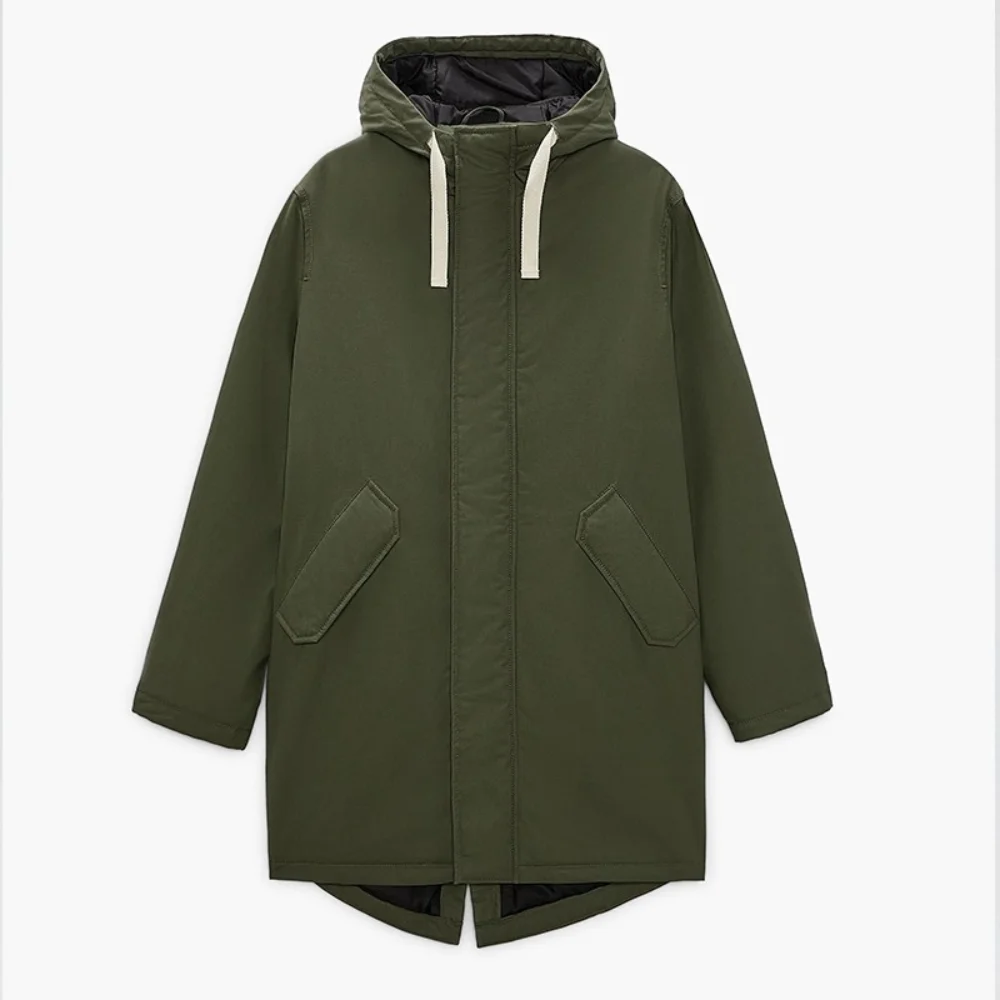 Ueteey Early Autumn New Za Couple's Cotton Clothes Parka Hooded Mid Length Coat Trench Coat for Women  Jackets