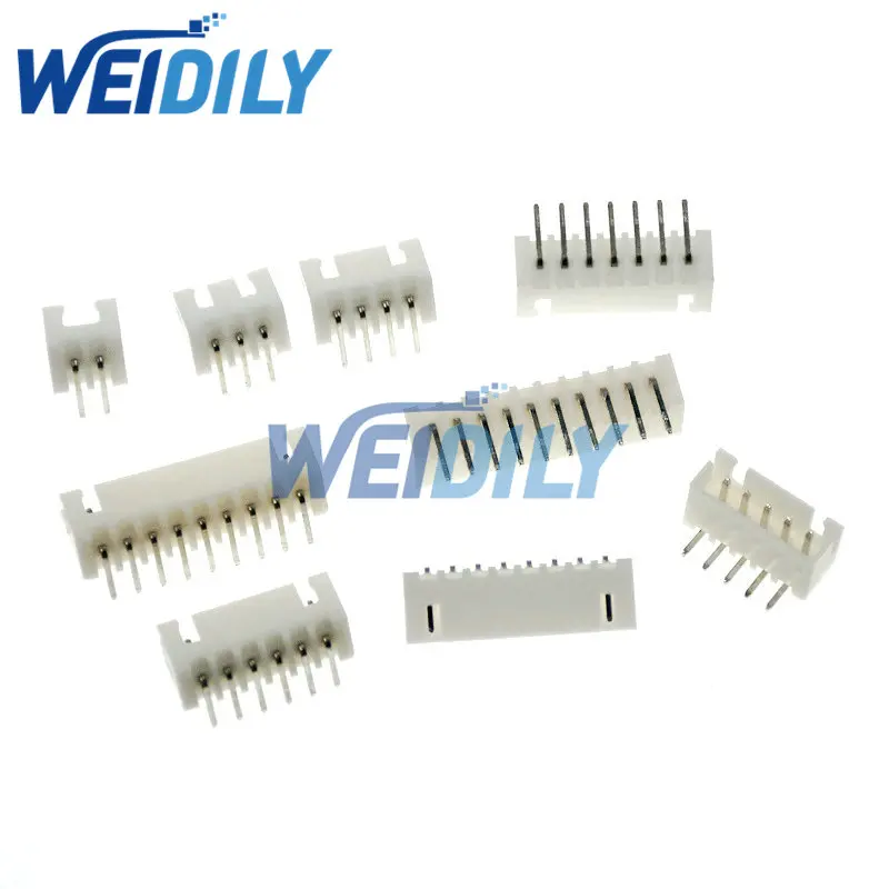 50PCS XH2.54 Connector 2.54mm Pitch Header Terminal Male Pin Straight/Right Angle Needle Female Housing XH-2P3P4P5P6P7P8P9P10P