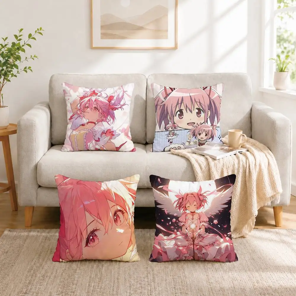 Anime Puella Magi Madoka Magica Pillow Case Square Double-Sided Sofa Cushion Cover Bedroom Bedside Pillow Gift