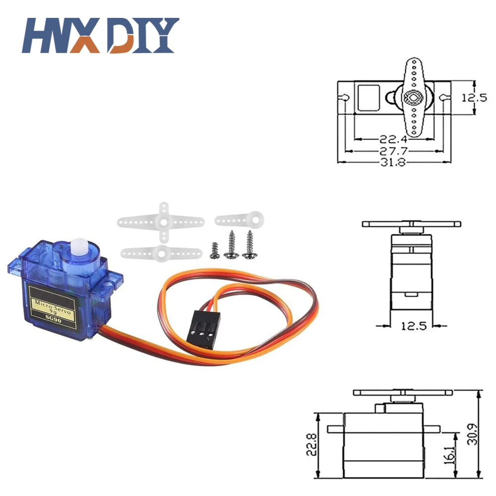 Micro Servomoteur Numérique SG90 9G, 180/360, Résistant, pour Hélicoptère, Jouet, Avion, RC, 1 à 10 Pièces