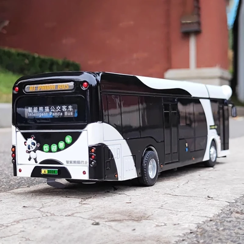 Diecast 1: 42 Scale Panda Bus Smart City Bus Metal Children's Simulation Alloy Toy Car Model Hobbies Collection Gifts