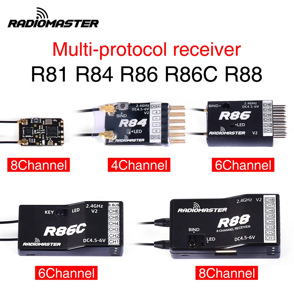 RadioMaster R81 R84 R86 R86C R88 V2 2.4G Nano Empfänger Kompatibel mit FrSky für RC-Drohne
