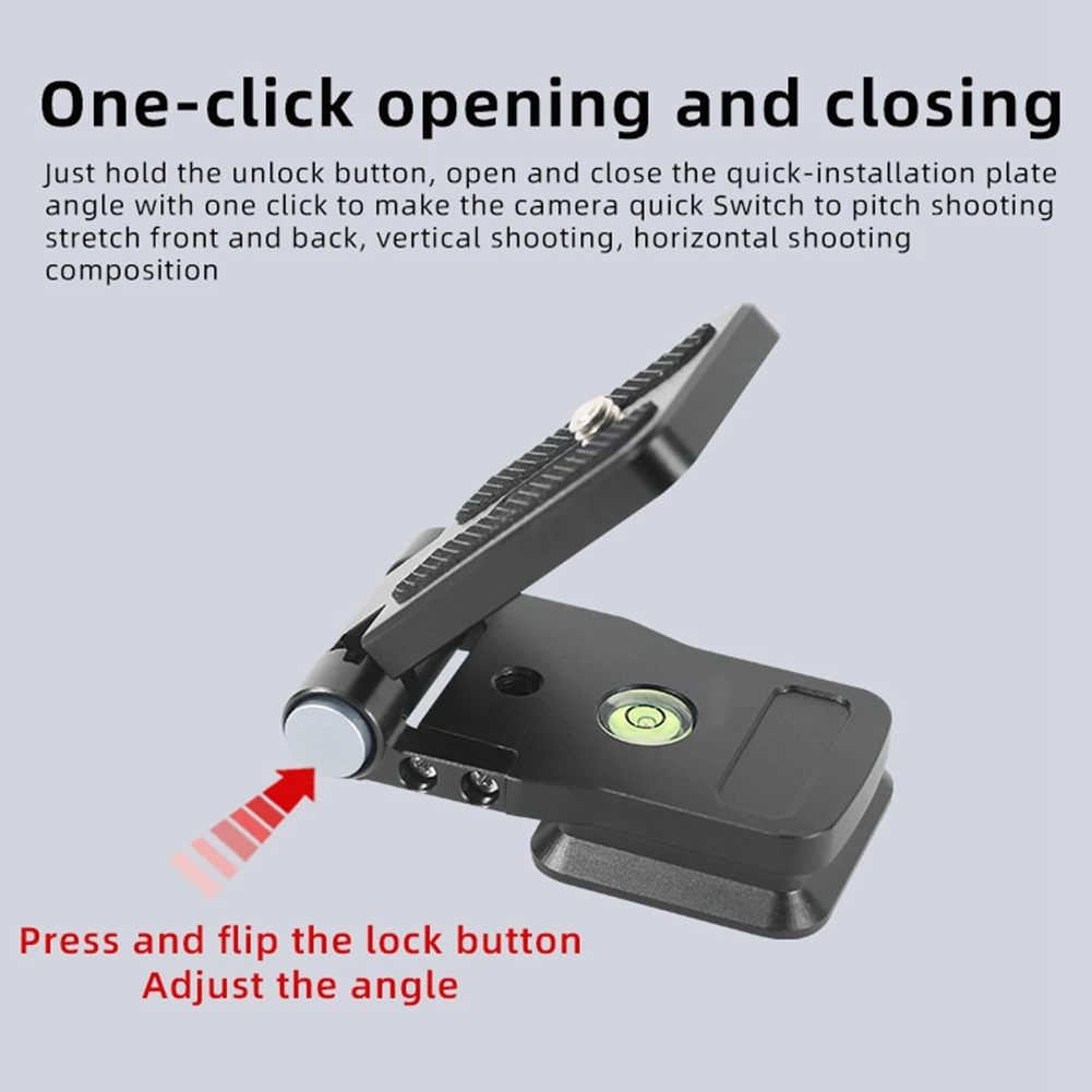 828 Universal Camera Folding Board Vertical Horizontal 1/4 Screw Video Compatible for Dslr Camera Nikon Canon Sony Fuji