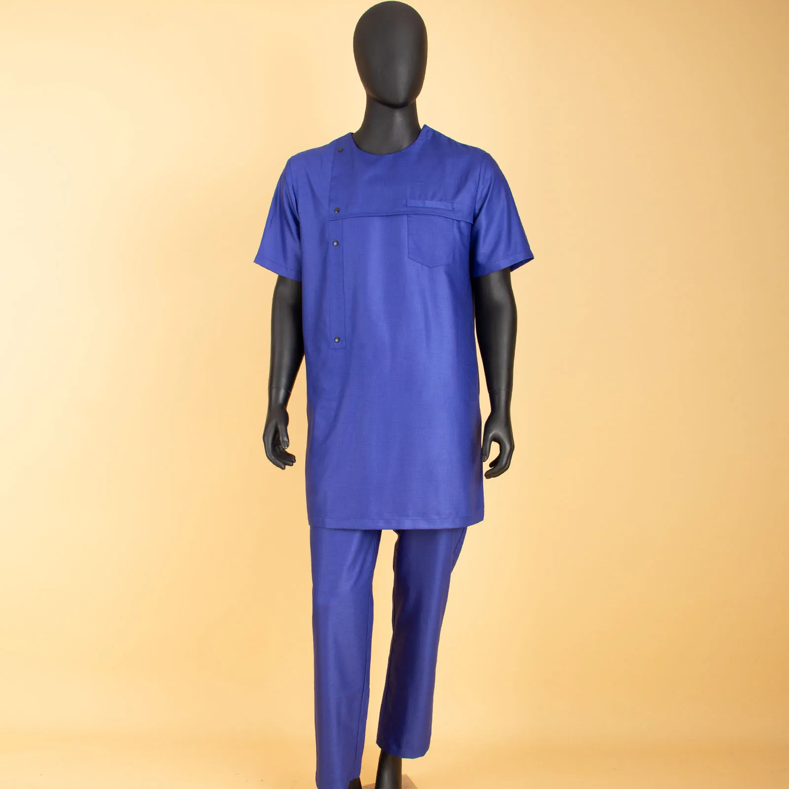 AFRIPRIDE-Ensemble de vêtements africains pour hommes, chemise Dashiki, haut court, tenue décontractée à manches courtes, pantalon Ankara, A1916032,