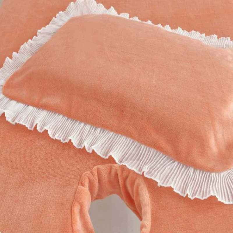 Velvet Beauty Salon Bed Cover Soft Thickened Bed Sheet Special Breathable And Perforated Flat Bed Sheets For Spa Clubs