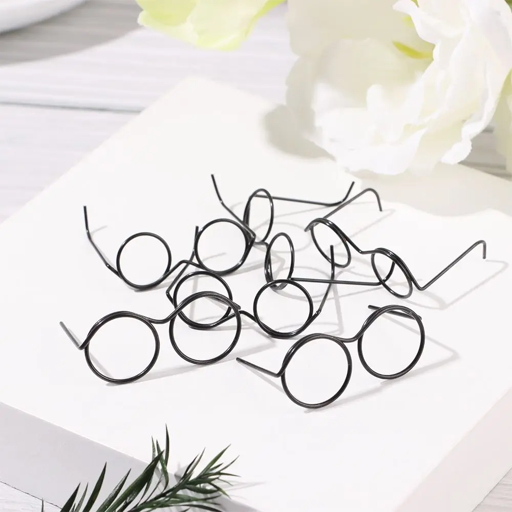 5PCS Cute Round Frame Lensless Retro Doll Glasses for Doll Fashion Doll Accessories