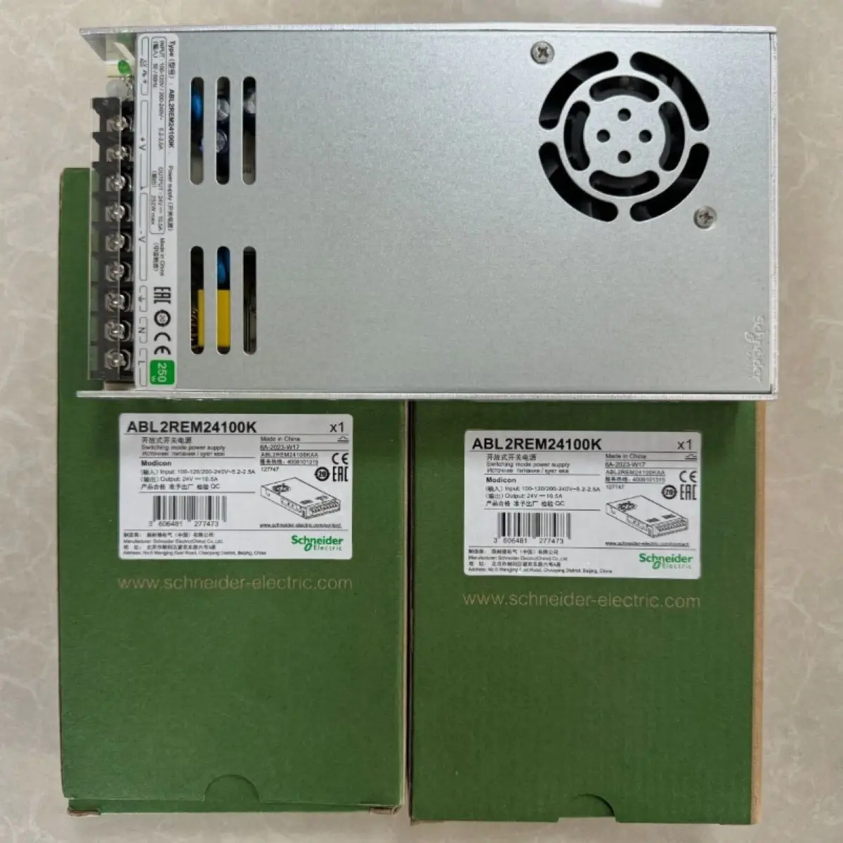 

ABL2REM24100K single phase power supply, 100...240V input, 24V DC output, 252W, 10,5A