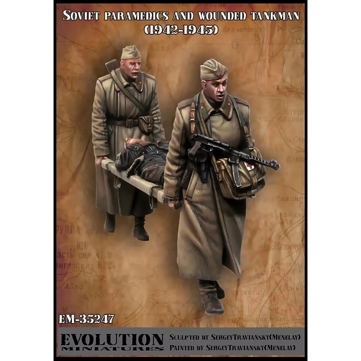 

1/35 resin soldier model GK - Soviet medic carrying wounded tank crew members (3 people) - unassembled and unpainted DIY kit - 8