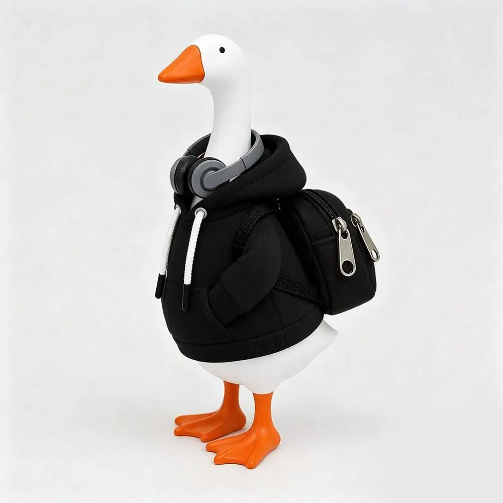 5 Inch Goose Outfits Red Hoodies Soft Solid Color Mini Porch Goose Hoodies Desk Goose Outfits Clothes for Table Decoration