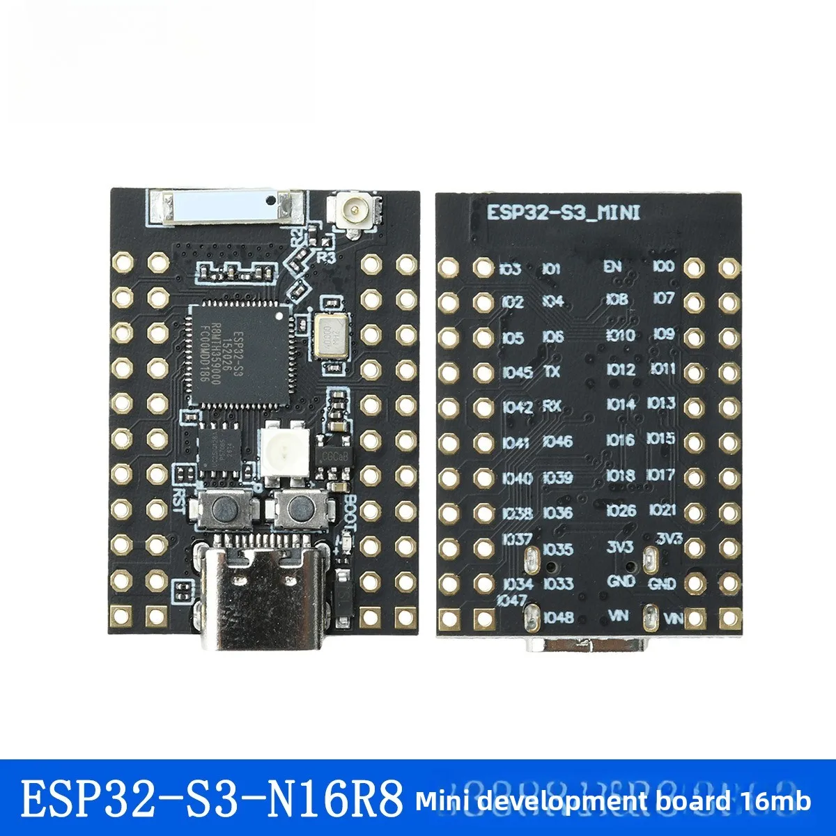 ESP32-S3-N16R8 MINI Dev Board, WiFi BLE5.0 Dual Core MCU, 16MB Flash 8MB PSRAM IoT Module