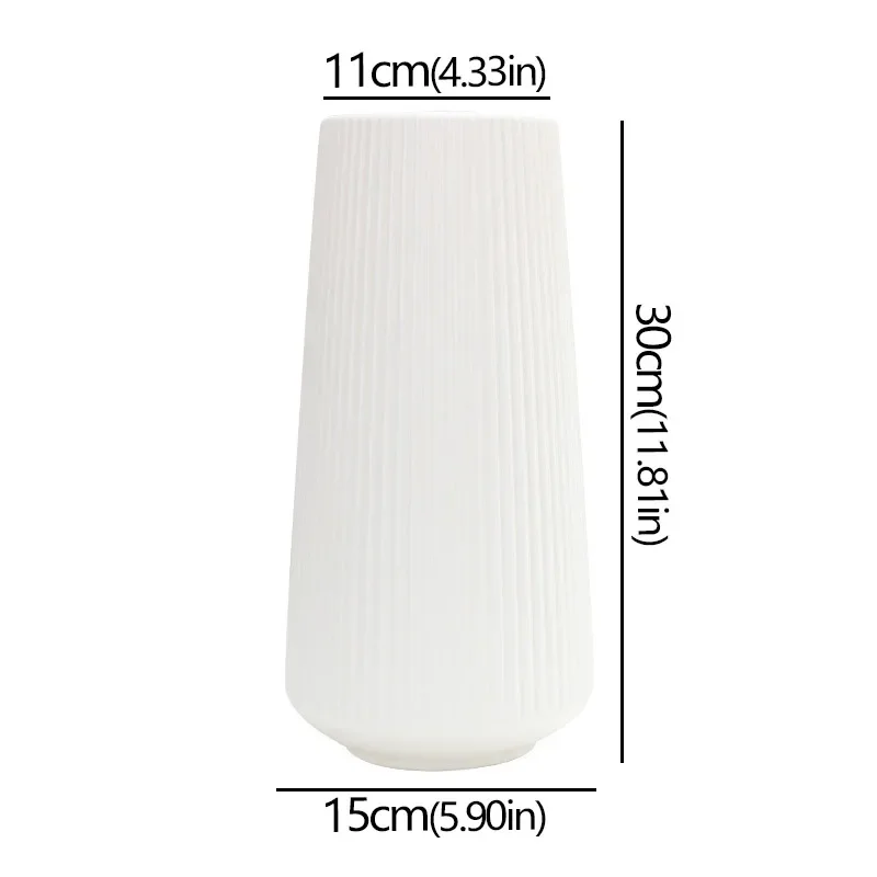 エレガントな北欧風フラワーベース：人工花、造花、フェイクフラワー、フラワーアレンジメント用の丈夫で大きなミニマリストな花瓶