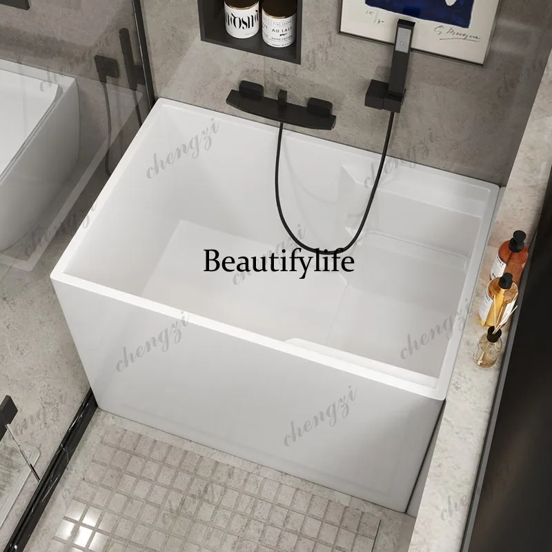 S178 acrylic household adult square independent deep bubble free installation removable bathtub bath bucket