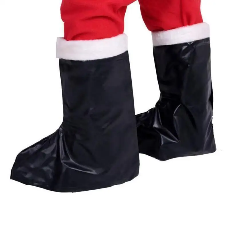 

Kids Adults Boots Costume Accessories Black Shoe For Christmas Claus