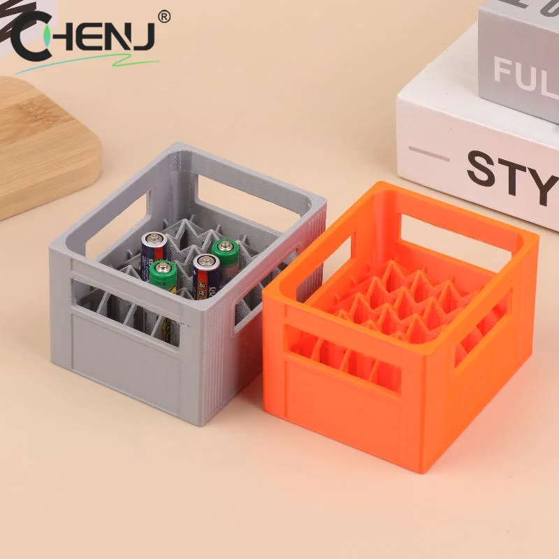 3D Printed Beer Crate Style Battery Storage Case No. 5 Aa No. 7 Aaa Battery Basket Stackable Batteries Storage Box Home Decor