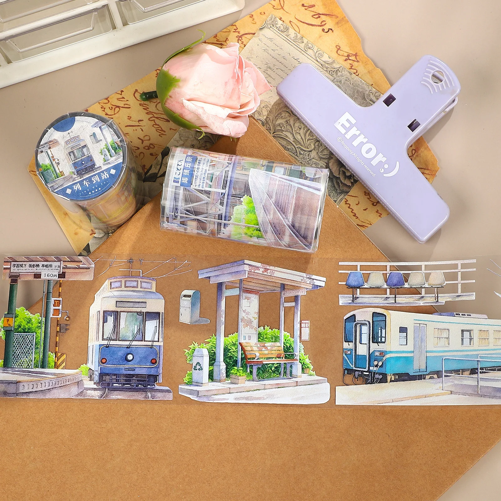 

70 мм * 5 м винтажная железнодорожная дорожка, пейзажная ПЭТ-лента, креативный материал для журнала «сделай сам», канцелярские принадлежности для коллажа, скрапбукинга