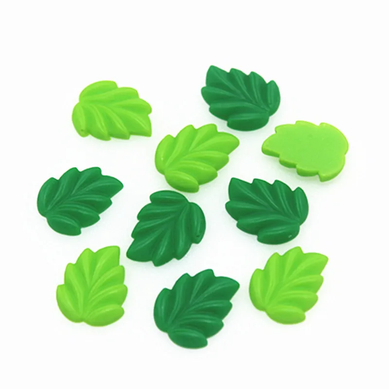 20pcs 16*19mm Mix Colors  Cute Resin Green Leaf Flatback Cabochon DIYJewelry/Craft Decoration Accessories