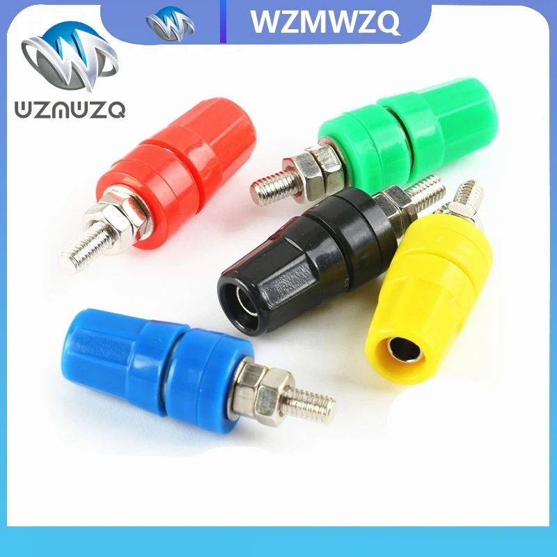 

5pcs M4X36 pure copper terminal 4mm banana Jack Socket 20A binding post Banana plug connector