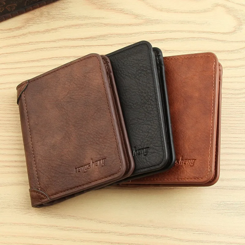 

2025 New Men's Short Wallet Korean Version Retro Casual Fashion Money Clip Multifunctional Snap Coin Purse Wholesale