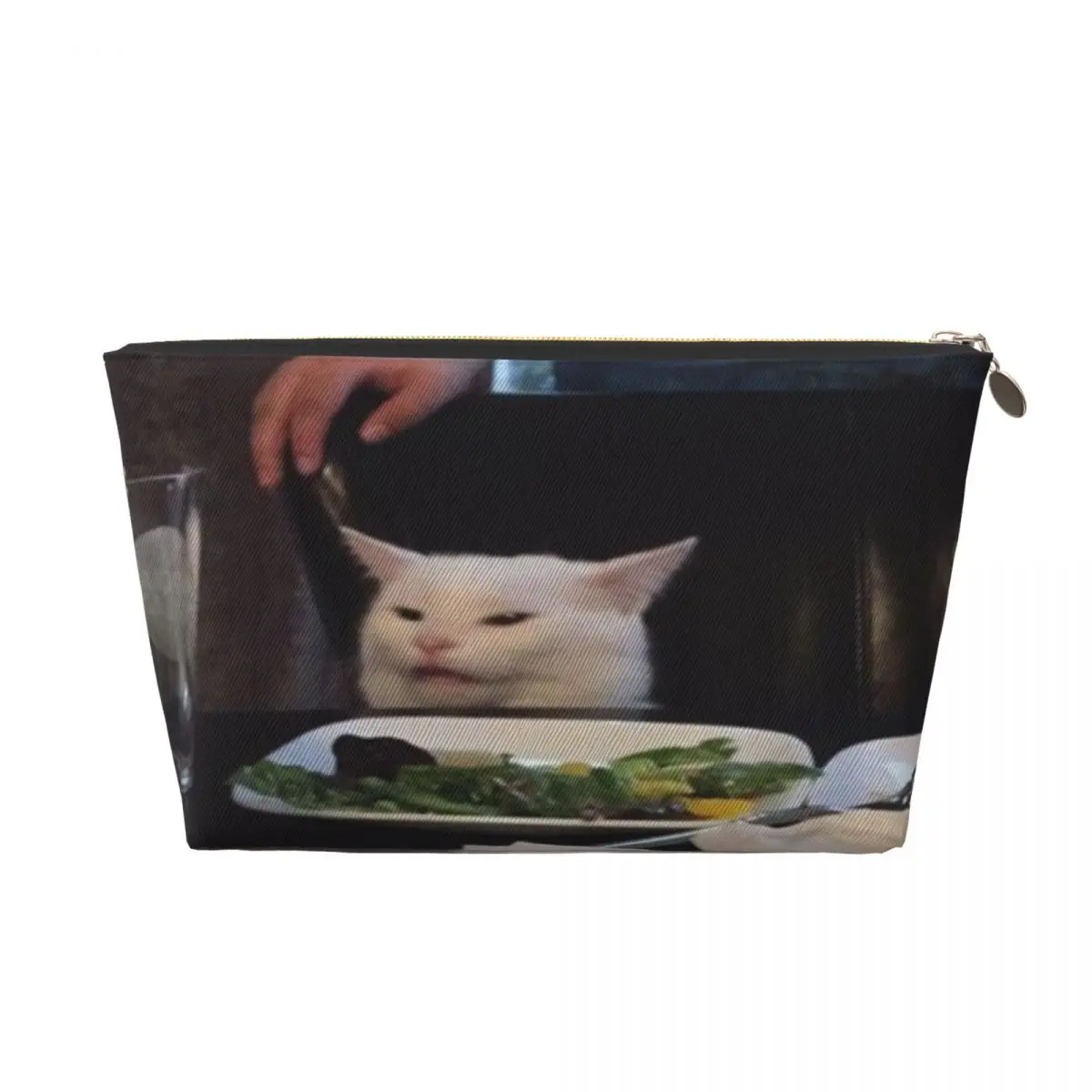 Custom Travel Salad Cat Meme Toiletry Bag Cute Makeup Cosmetic Organizer Women Beauty Storage Dopp Kit Box