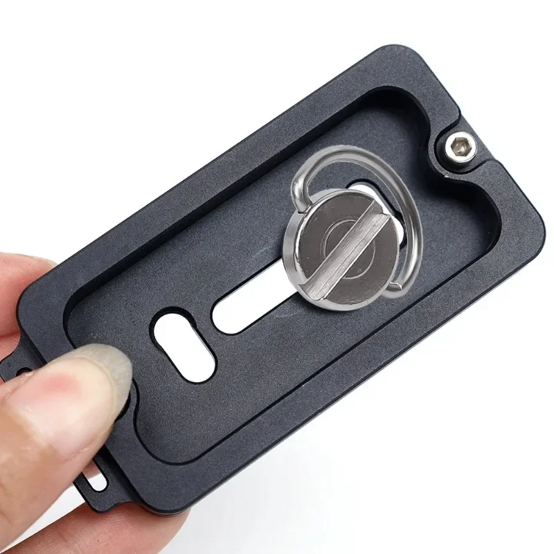 Aço inoxidável Camera Screw, Quick Release Plate, 1/4 "Folding D-Ring Adapter, Monopod Tripé Cabeça para DSLR