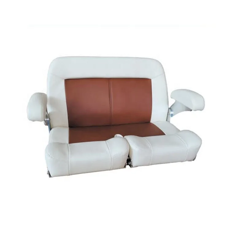 Marine Boat Seat Luxury Customize Color Yacht Double Boat Chair Boat Seat Dual Bench Leather Foldable Bench Seatpromote sales