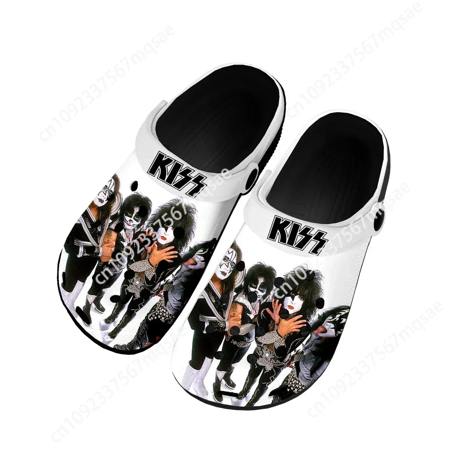 

Heavy Metal Rock Band Kiss Fashion Home Clogs Custom Water Shoes Mens Womens Teenager Shoes Clog Breathable Beach Hole Slippers