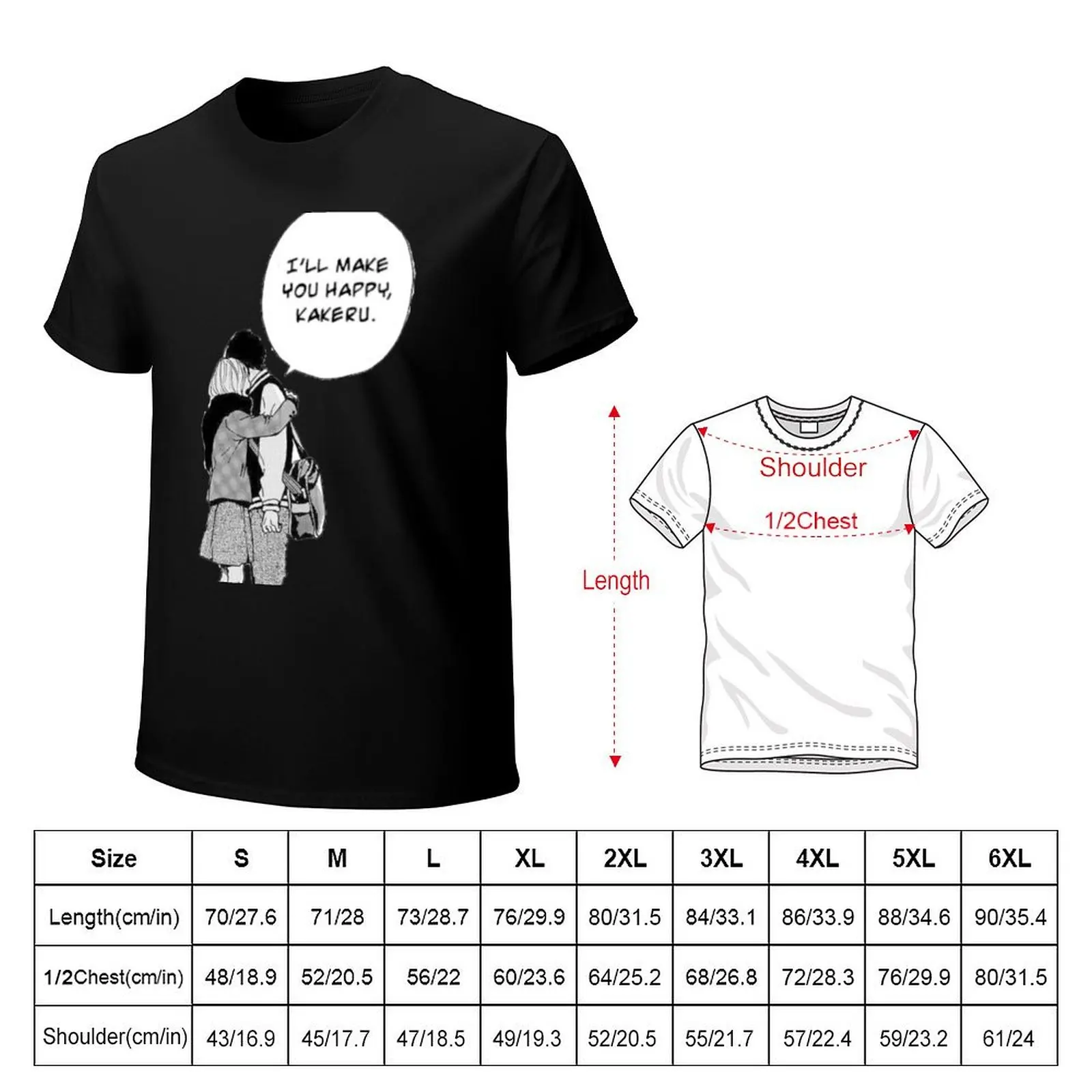 Cute Kakeru X Naho : Orange anime T-Shirt graphic t shirt vintage tees shirts graphic Short sleeve tee men