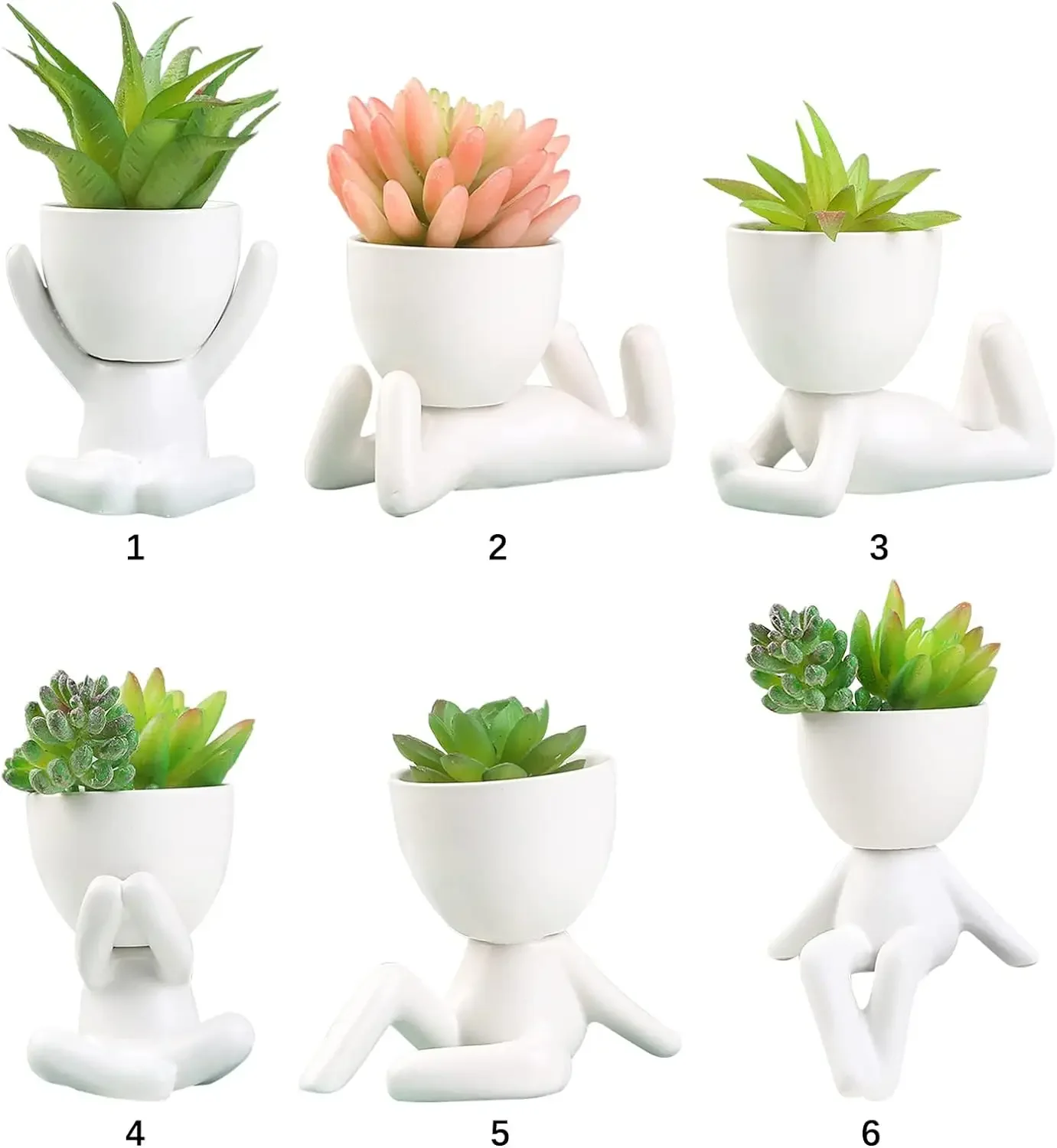 

Shaped Plant Baskets Planter Pot Succulent Flower Pots Balcony Planter Decor Home Garden White Ceramic Creative Human Supplies