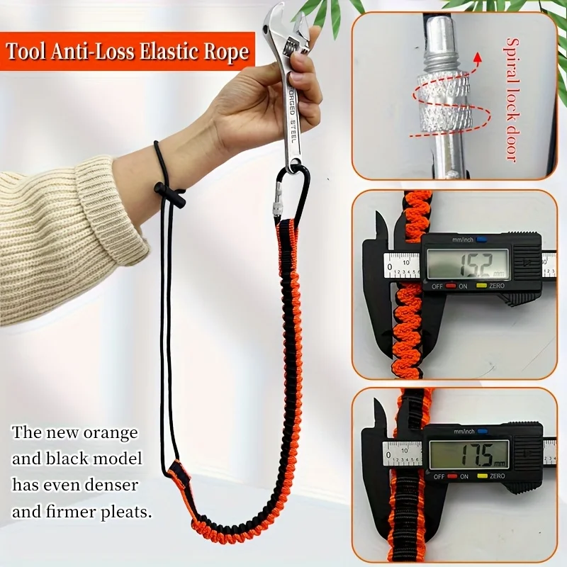 Safety Bungee Tether Tool Lanyard With Carabiner Hook Climbing Working Anti-Falling Safety Rope Aerial Work Climbing Accessories