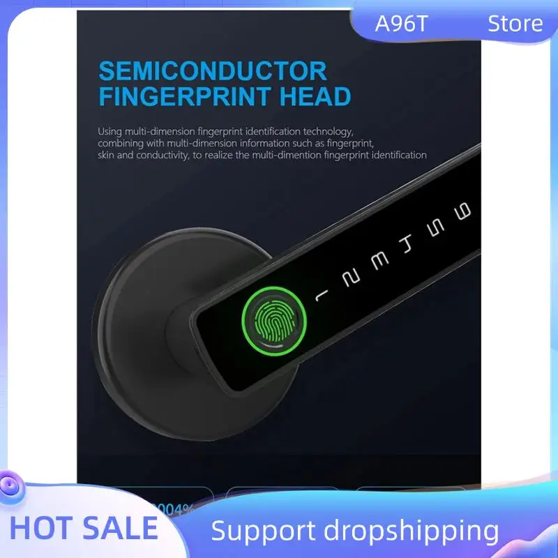 

A96T Tuya Smartlife APP Smart Fingerprint Password RFID IC Card Single Latch Lock Dead Bolt For Indoor Home Door(B) Durable