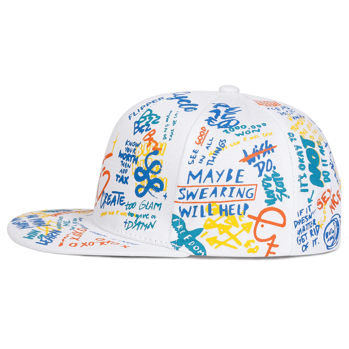 Unisex Colorful Letter Graffiti Printing Hip-hop Hats Spring Autumn Outdoor Adjustable Casual Baseball Caps Sunscreen Hat