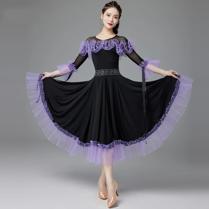 

National Standard Dance Dress New 2023 Modern Waltz Social Dance Big Swing Diamond Dress Ballroom Competition Clothing DQL8478